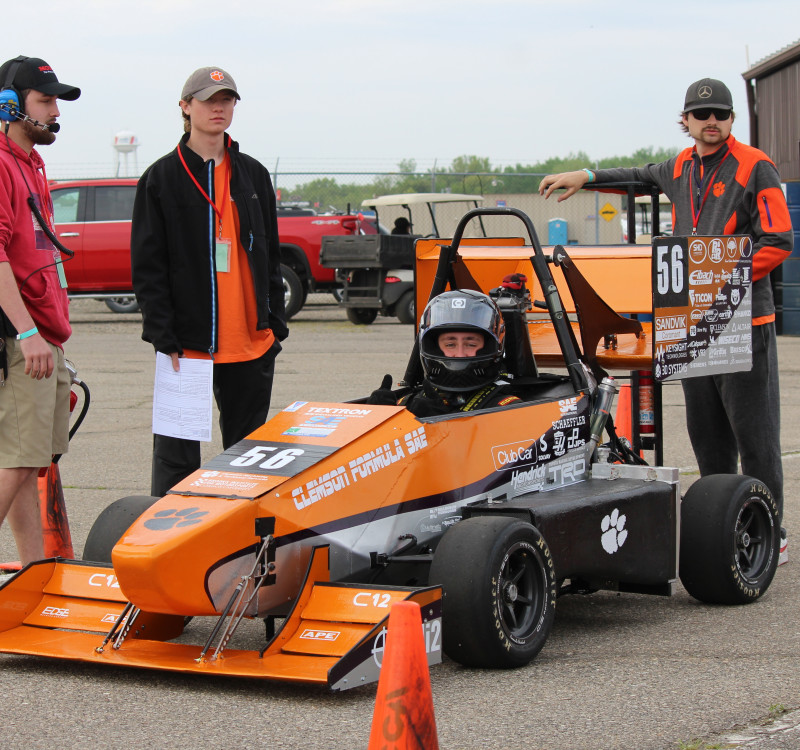 Clemson Formula SAE student car with carbon fibre mold